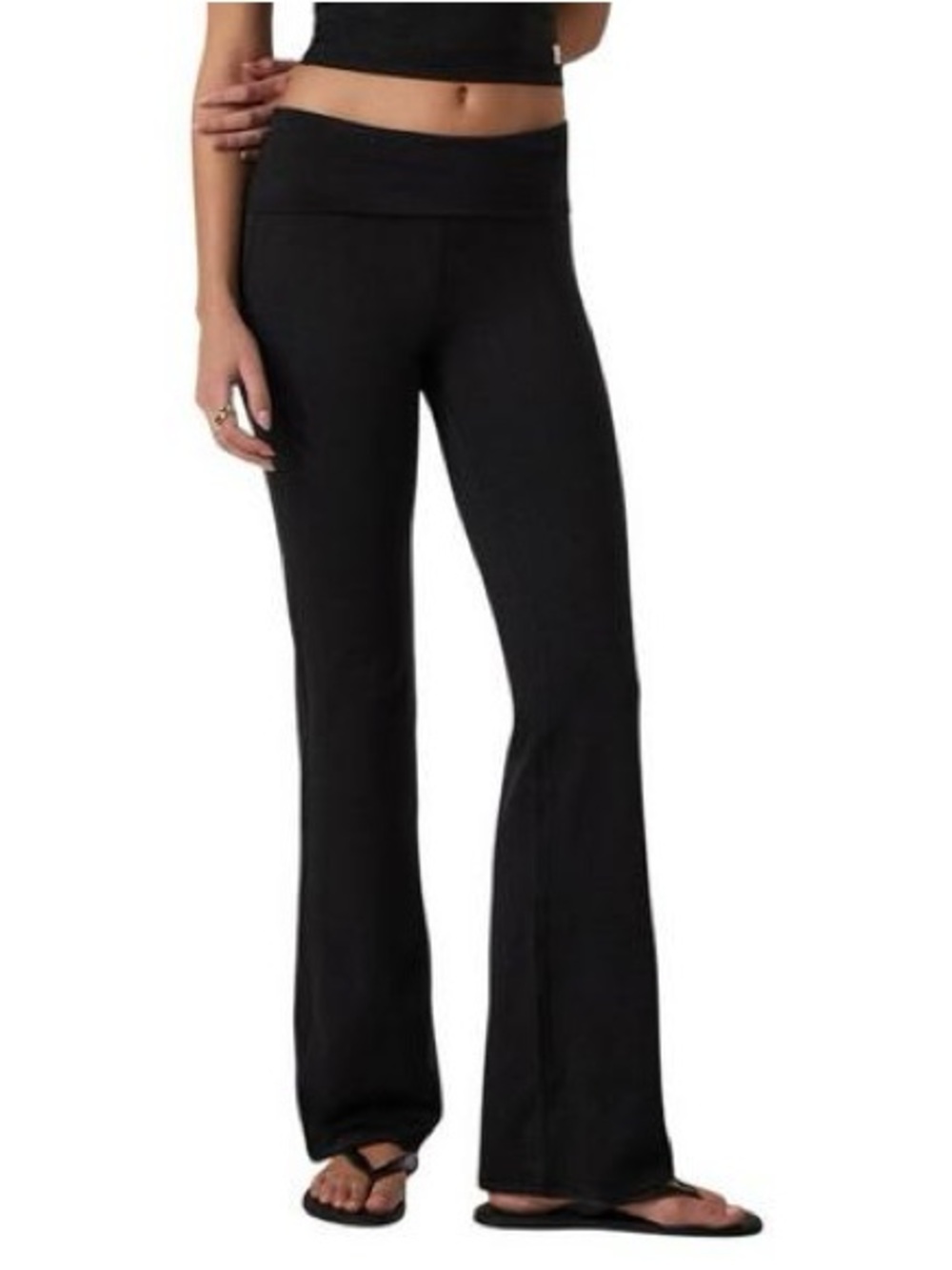 Vuori Halo Foldover Waist Yoga Pants  Heather Black Small 31” inseam